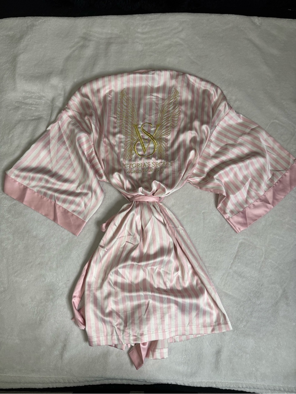 Victoria’s Secret 2023 Fashion Show Robe Embroidered Iconic Stripe